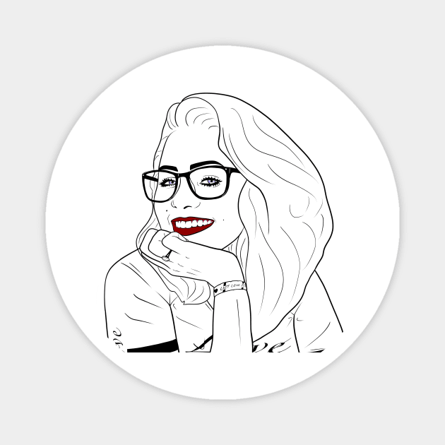 Frau mit Brille - Augen - Brille - Lächeln Magnet by Tibra Design